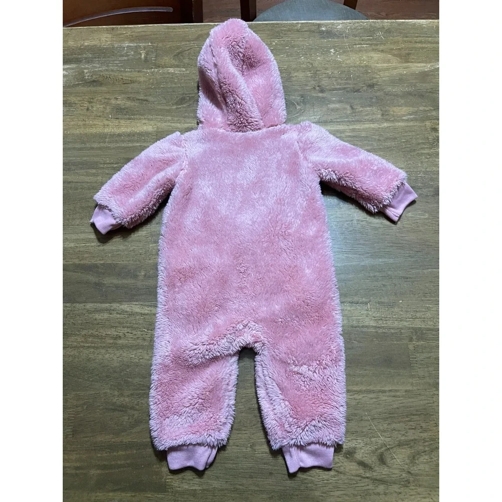Carter's Snowsuit, Baby Size 3-6M, Pink Full Zip, Fleece Hoodie One Piece Winter